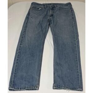 Men’s Jeans 34x30 Levi’s 505 Regular Fit Straight Blue Wash Denim Zip Fly Casual